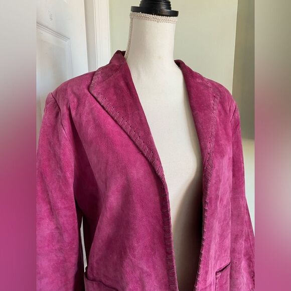 Y2K/90S Suede Pink/ Fuchsia Brand Redd Jacket - Picture 8 of 12